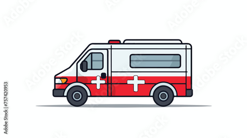 Ambulance car line icon. flat vector 