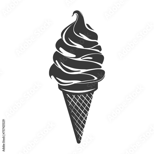 Silhouette ice cream cone black color only