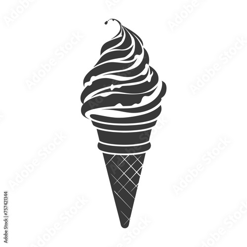Silhouette ice cream cone black color only