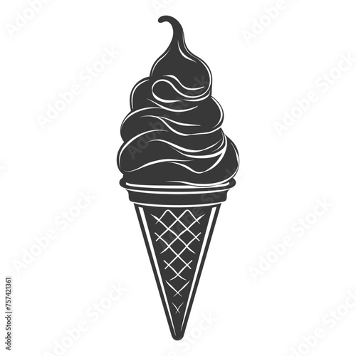 Silhouette ice cream cone black color only