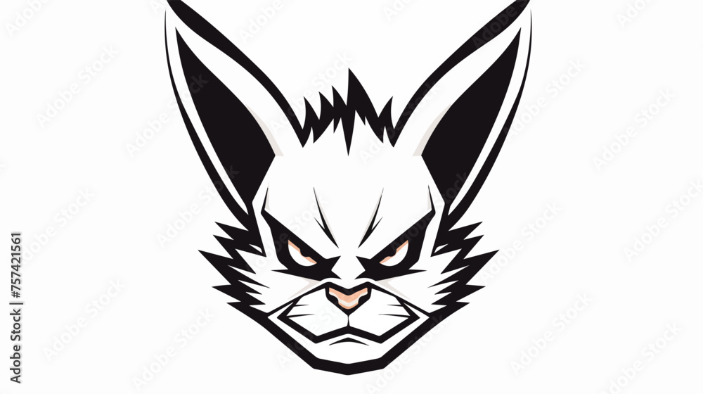 Angry head mascot logo of Rabbit concept style 