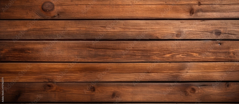 A closeup of a rectangular brown hardwood plank table with wood stain and varnish. The flooring has a beautiful pattern with tints and shades A closeup of a rectangular brown hardwood plank table with wood stain and varnish. The flooring has a beautiful pattern with tints and shades