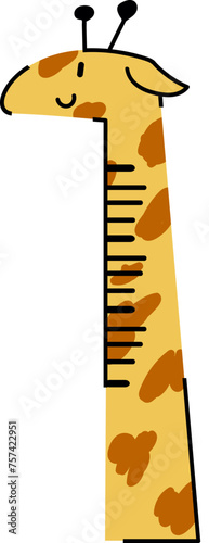 yellow brown spotted little baby giraff hand drawing style character illustration