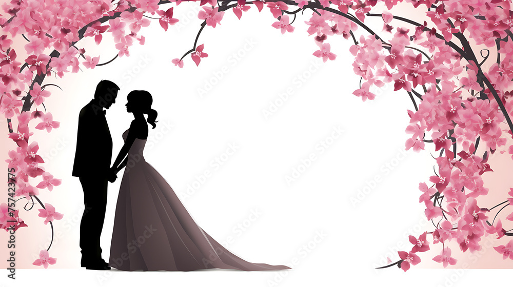 Springtime Wedding : A Silhouette of Love Amidst Blossoming Cherry Blossoms Springtime Wedding : A Silhouette of Love Amidst Blossoming Cherry Blossoms