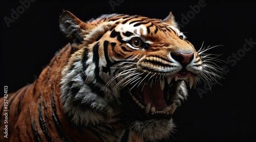 Photo of a Roaring Tiger Clean Background © muzmil