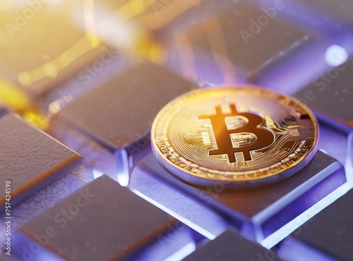 Polygonal bitcoin backdrop, crypto coin, cryptocurrency, blockchain symbol design.