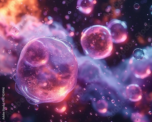 Neon D molecules float in space