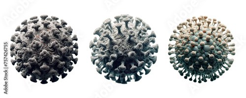 set of  virus isolated on transparent PNG background photo