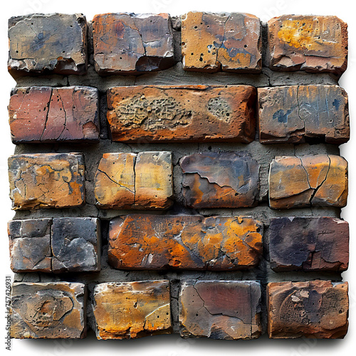Brick by Brick: High-Quality Images of Isolated Bricks on Transparent or White Backgrounds photo