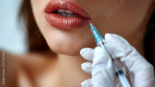 Enhance Your Beauty: Lip Filler Injections Near Woman's Chin