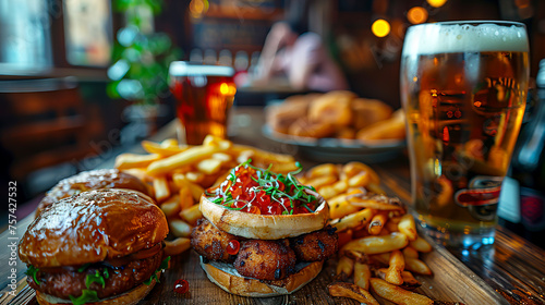 Capturing the Delicious Details: Close-up Shots of Pub Snacks and Beverages