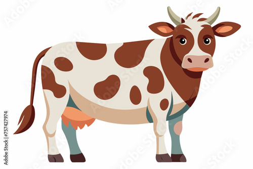 cow cartoon vector art illustration