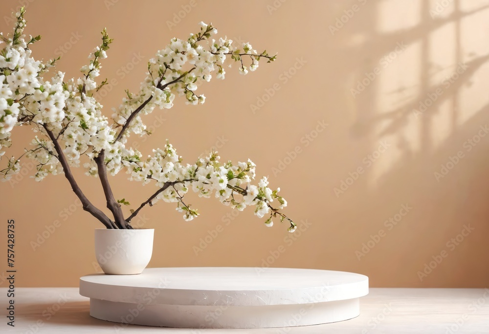 3d rendered background products podium, minimal floral scene style background with leaf geometric platform. 3d rendered. Template scene of stage showcase. 3d rendered background products podium, minimal floral scene style background with leaf geometric platform. 3d rendered. Template scene of stage showcase.