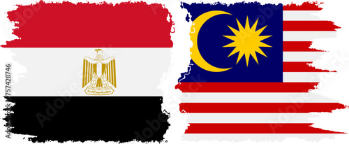 Photography Malaysia and Egypt grunge flags connection vector