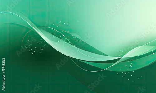 abstract green background with smooth lines and waves. Vector illustration.