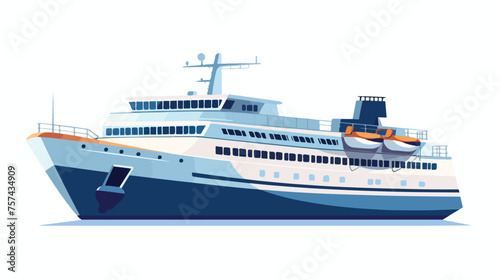 boat ship cruise flat vector isolated on white background © Megan