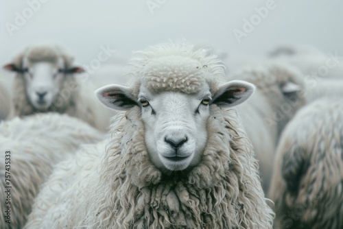 Sheep in a pastoral farm setting with livestock and wool on display in nature © Superhero Woozie