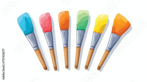 brush paint supplies icon image flat vector