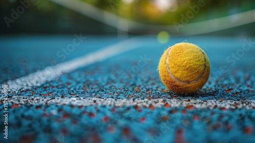 Tennis Ball on Tennis Court © yganko
