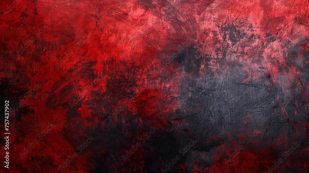 A dramatic scarlet and charcoal textured background, symbolizing intensity and strength. - obrazy, fototapety, plakaty 