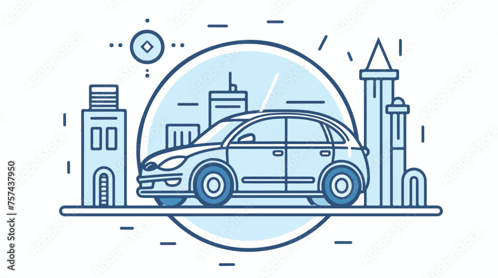 Car safety related icon outline and linear vector.
