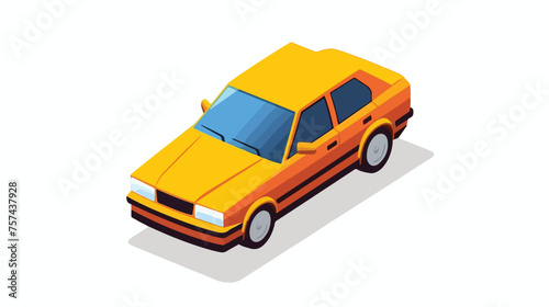 Car isometric left top view 3D icon flat vector is
