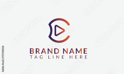 c Abstract colored vector logo. Play logo. Media logo. Multimedia logo. Company logo