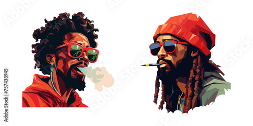 African American Rastafarian. Vector Illustration