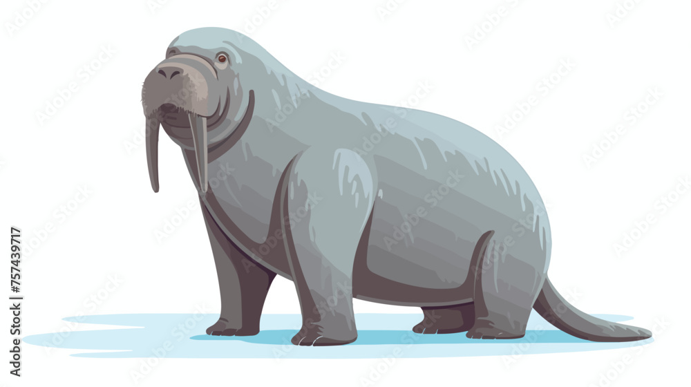 Cartoon of a walrus. cute simple animal in Vector