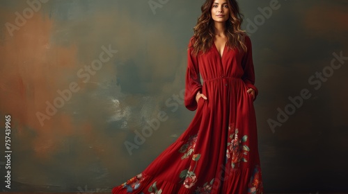 A 33-Year-Old Woman in Maxi Dress