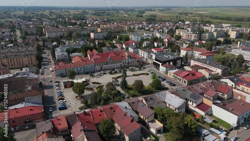 Beautiful Landscape Market Square Downtown Lubaczow Aerial View Poland photo