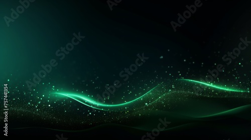Green digital abstract wave. Neural network AI generated art