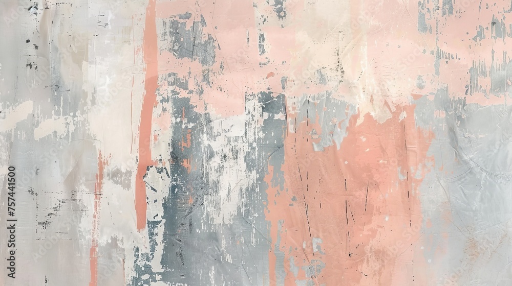 A subtle peach and dove grey textured background, evoking softness and stability.