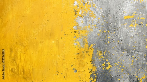 A vibrant yellow and grey textured background, signifying optimism and balance. photo