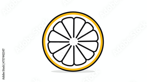Citrus fruit quarter slice cute simple icon vector