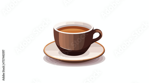 Coffe cup with ear flat icon Isolated vector flat