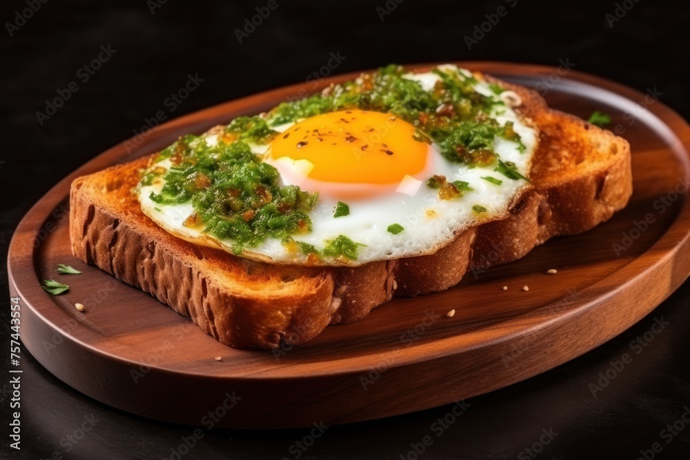 runny yolk on whole wheat bread Sprinkle with salt and pepper. bright orange egg yolk Contrast with the green color of coriander. Served on a wooden plate runny yolk on whole wheat bread Sprinkle with salt and pepper. bright orange egg yolk Contrast with the green color of coriander. Served on a wooden plate