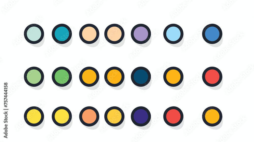 Color palette icon in different style. Colored and