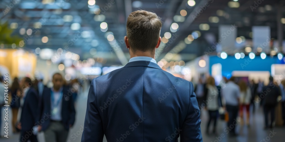 Fototapeta premium Businessman at a trade show