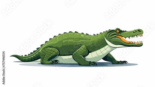 Crocodile Simple Icon  flat vector © Megan