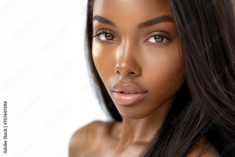 jeune femme d'origine africaine très belle aux cheveux long sur fond clair jeune femme d'origine africaine très belle aux cheveux long sur fond clair