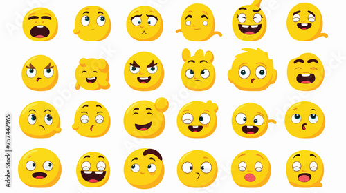 Fototapeta Naklejka Na Ścianę i Meble -  Cute cartoon expression emoji character vector design