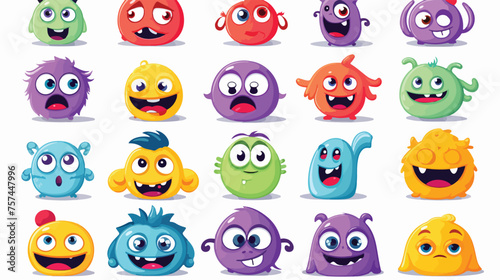 Cute cartoon expression emoji character vector design
