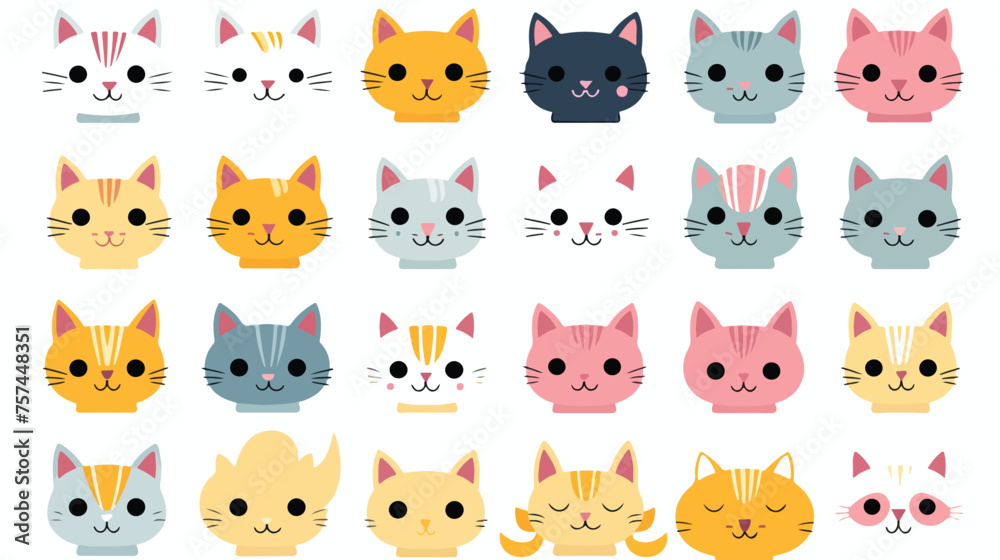 cute cats design .. flat vector isolated on white b