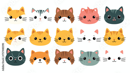 cute cats design .. flat vector isolated on white b © Megan