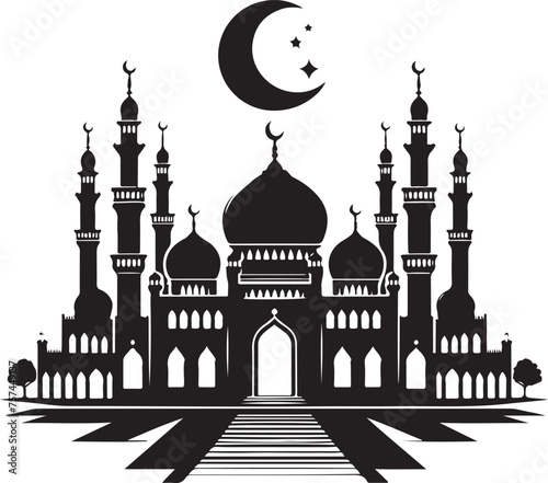 The mosque Silhouette vector Illustration