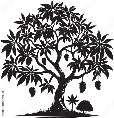 Mango Tree Silhouette vector Illustration