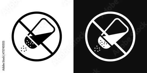 No Salt Sign Icon Set. Vector Illustration photo
