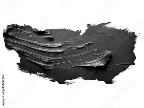 black paint stroke isolated on transparent background  transparency image  removed background