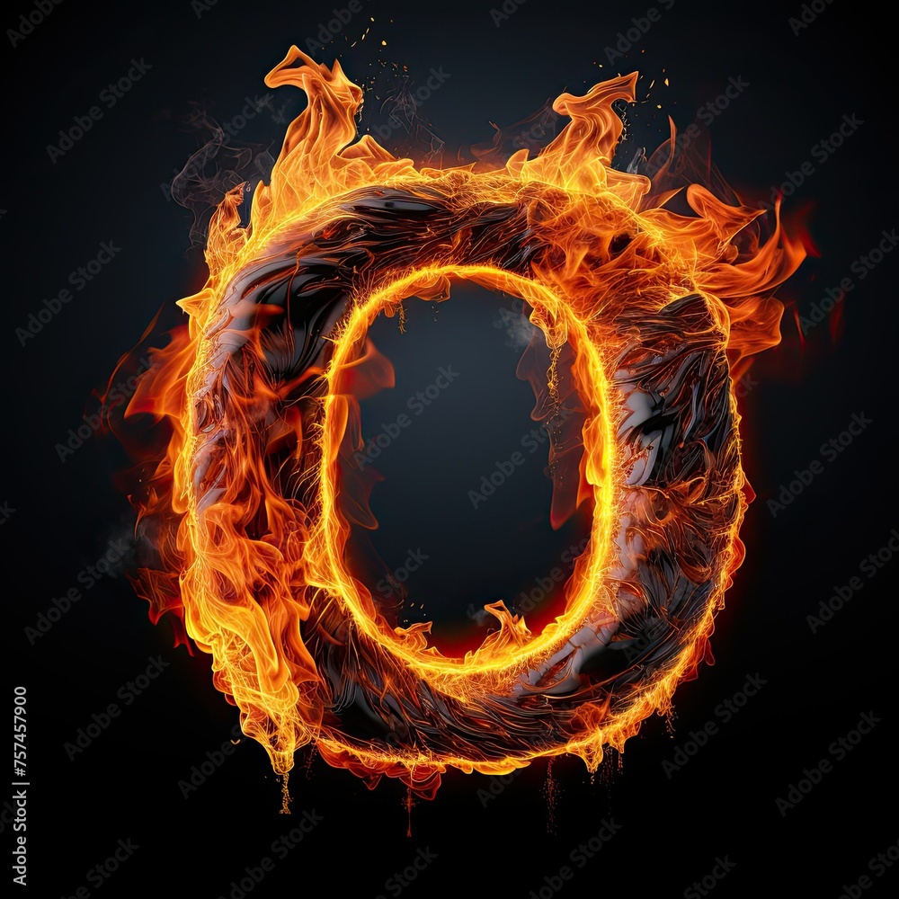 Fire Lava Lettering Design Lava letter A. Fiery stone alphabet font. Burning stone with orange ...